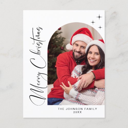 Simply Elegant Holiday PHOTO Christmas Greeting Postcard