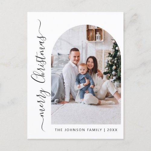 Simply Elegant Holiday PHOTO Christmas Greeting Postcard