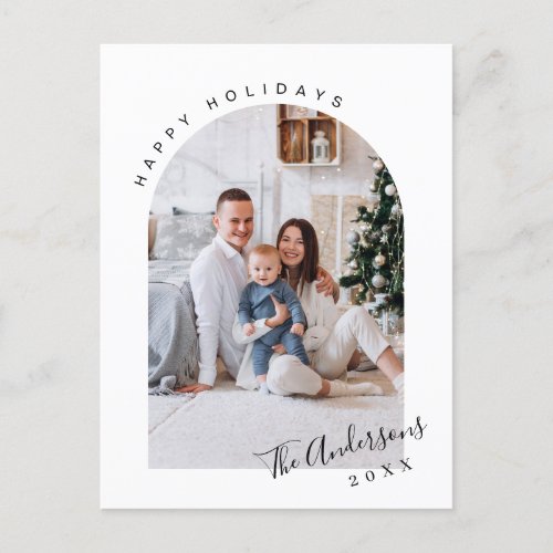 Simply Elegant Holiday PHOTO Christmas Greeting Postcard