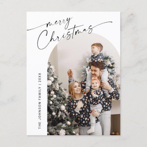 Simply Elegant Holiday PHOTO Christmas Greeting Postcard