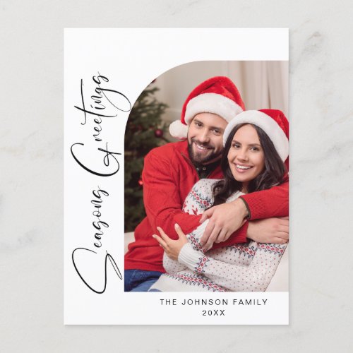 Simply Elegant Holiday PHOTO Christmas Greeting Postcard