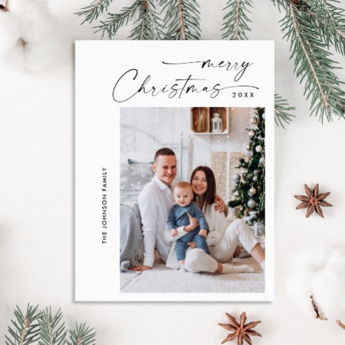 Simply Elegant Holiday PHOTO Christmas Greeting Postcard