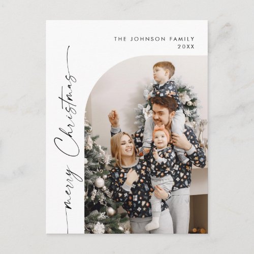 Simply Elegant Holiday PHOTO Christmas Greeting Postcard