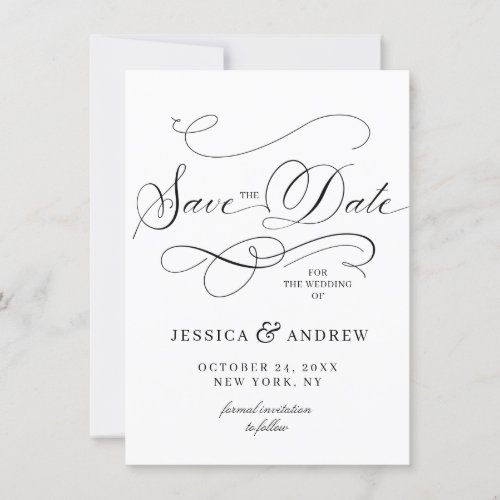 Simply Elegant Lettering Wedding Save the Date