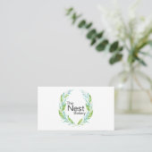 Simply Elegant Logo Laurel Branches for Bakery Business Card (Standing Front)