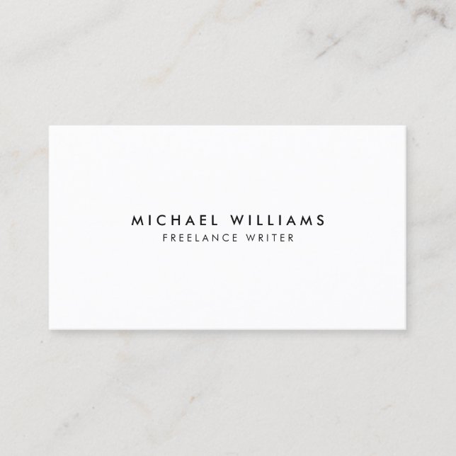 Simply Elegant Minimal White Business Card (Front)