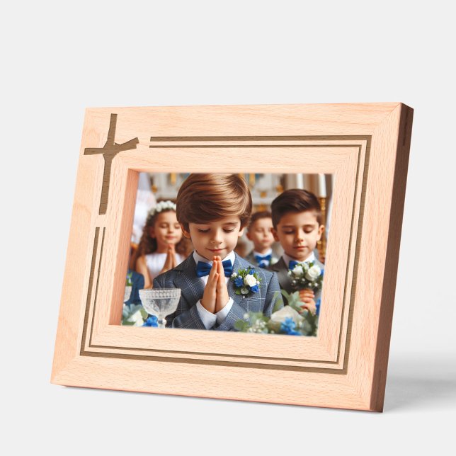 Simply Elegant Minimalist Christian Cross Design  Engraved Frames (Christian Cross Picture Frames
)