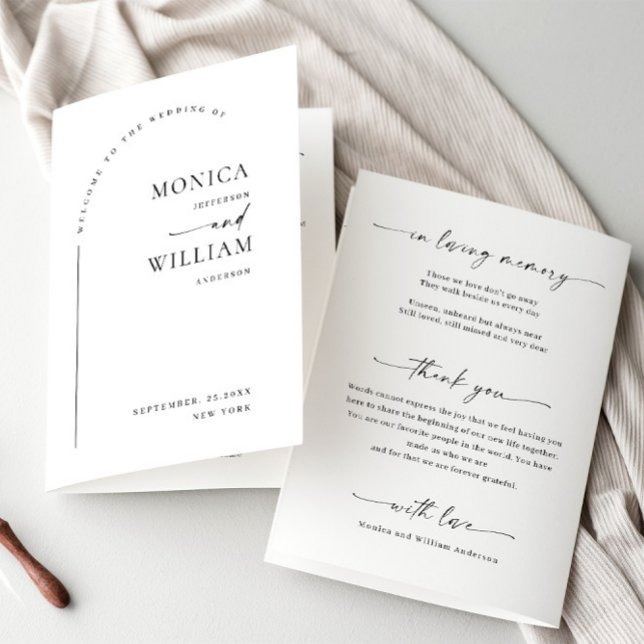 Simply Elegant Minimalist Wedding Ceremony Program (Creator Uploaded)