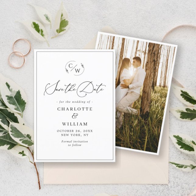 Simply Elegant Minimalist Wedding Photo Save The Date (Creator Uploaded)