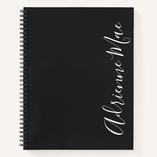 Simply Elegant Modern Dark Gray Personalized Notebook (Front)