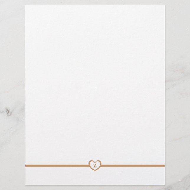 Simply Elegant Monogrammed Stationery - Gold (Front)