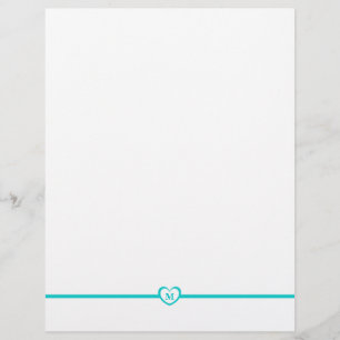 Simply Elegant Monogrammed Stationery - Teal
