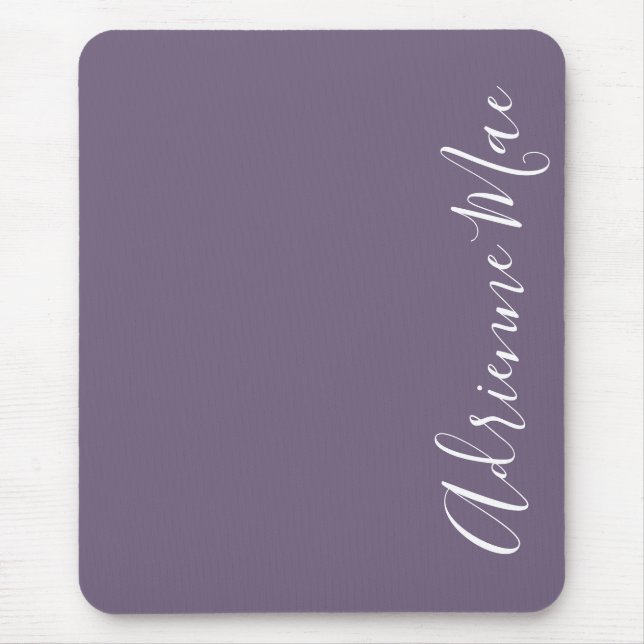 Simply Elegant Name Purple Personalized Mouse Pad (Front)