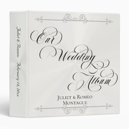 Simply Elegant - Our Wedding Album - White Pearl 3 Ring Binder