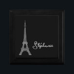 Simply Elegant Paris Eiffel Tower Black Gift Box<br><div class="desc">Simply Elegant Paris Eiffel Tower Personalized Black Gift Box

Perfect gift box for mom,  girlfriend or wife - a beautiful black Gift Box for jewelry or any small items.  Perfect gift box for aChristmas gift or a birthday gift!</div>