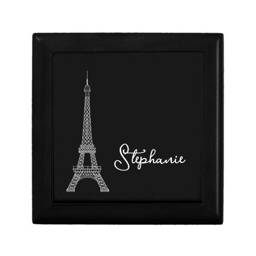 Simply Elegant Paris Eiffel Tower Black Gift Box