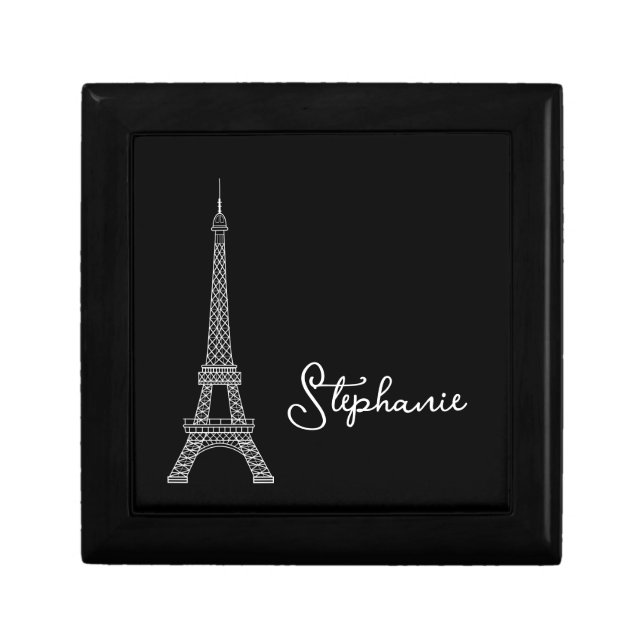 Simply Elegant Paris Eiffel Tower Black Gift Box (Front)