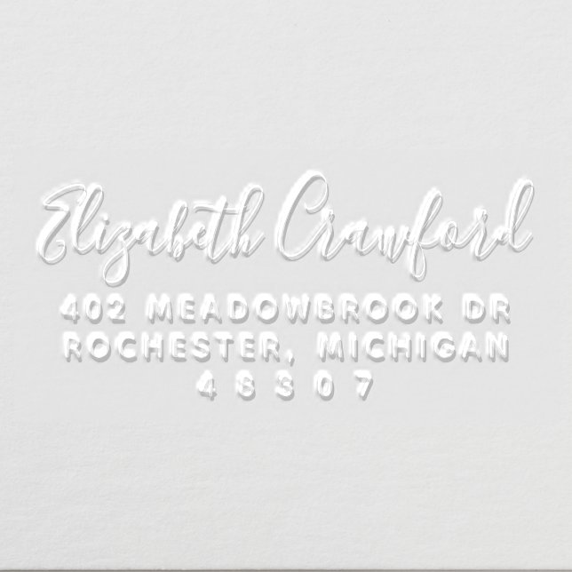 Simply Elegant Personalized Calligraphy Address Embosser (Design)