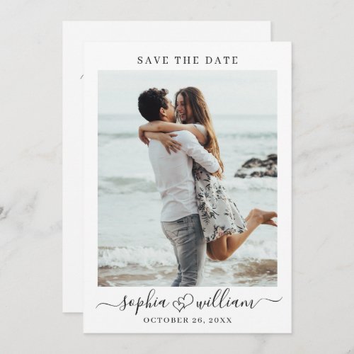 Simply Elegant Photo Wedding Hearts Save The Date
