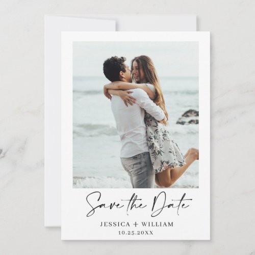 Simply Elegant Photo Wedding Hearts Simple Modern Save The Date