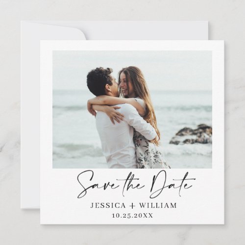Simply Elegant Photo Wedding Hearts Simple Modern Save The Date