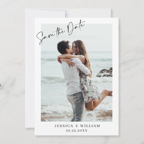 Simply Elegant Photo Wedding Hearts Simple Save The Date