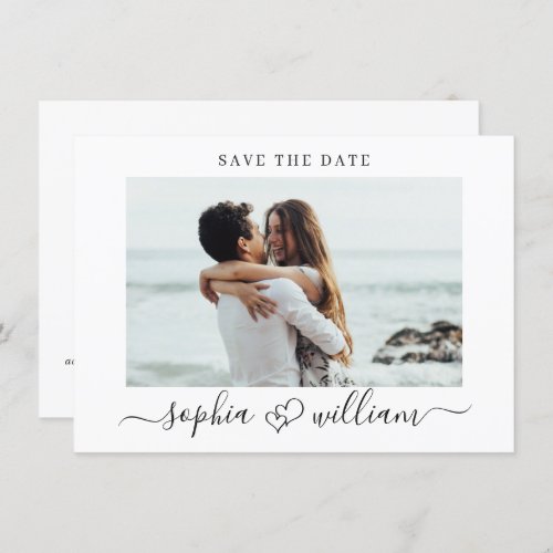 Simply Elegant Photo Wedding Hearts Simple Save The Date