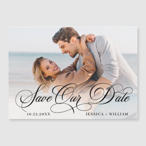 Simply Elegant Photo Wedding PHOTO Save The Date Magnetic Invitation