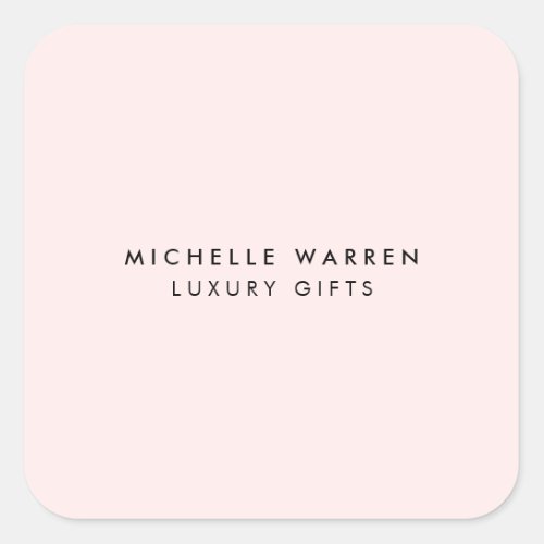 Simply Elegant Pink Boutique Salon Stylist Square Sticker