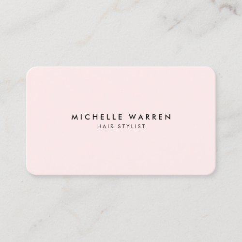 Simply Elegant Pink Hair Stylist Business Card