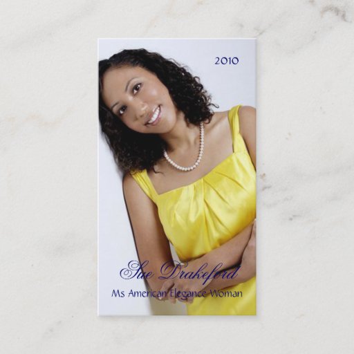 Customizable Simply Elegant Profile Pageant Business Card