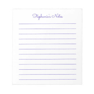 Simply Elegant Purple Lined Personalized Notepad