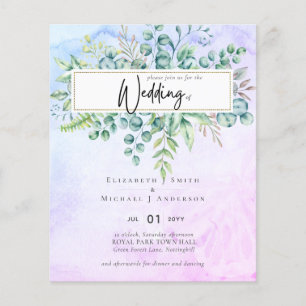 Simply Elegant PurpleBlue Eucalyptus BUDGET Invite Flyer