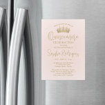 Simply Elegant Quinceañera Crown Blush Pink & Gold Magnetic Invitation<br><div class="desc">Invite family and friends to celebrate the quinceañera for her 15th birthday with chic modern magnetic party invitations. The pictures and all wording on this template are simple to personalize, and the magnetic backing makes them easy to display. The colors and font styles can be easily customized with the Zazzle...</div>