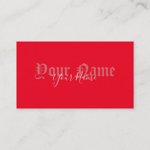 Simply elegant red ancient letters business card