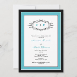 Simply Elegant Rehearsal Dinner Invitation (aqua)