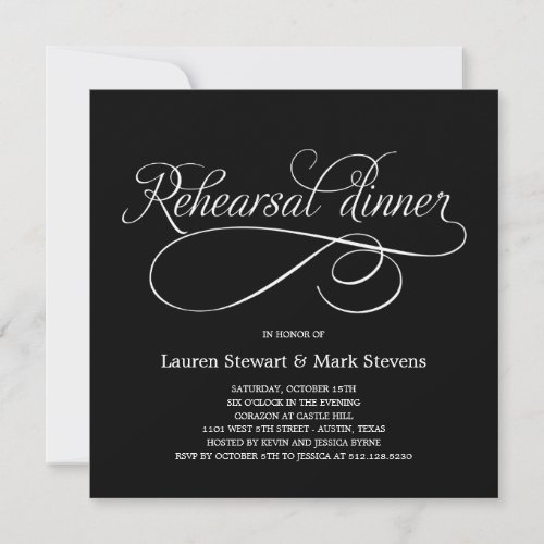 Simply Elegant Rehearsal Dinner Invitation Custom