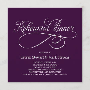 Simply Elegant Rehearsal Dinner Invitation Purple