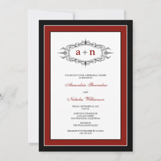 Simply Elegant Rehearsal Dinner Invitation (red)