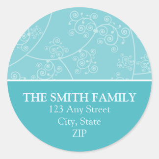 Simply Elegant Return Address Seal Aqua Sticker