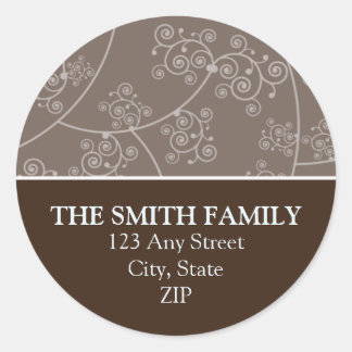 Simply Elegant Return Address Seal Brown Sticker