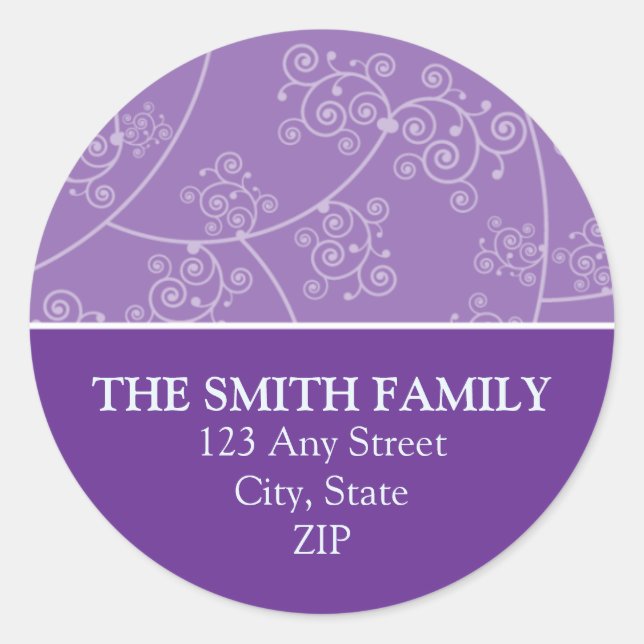 Simply Elegant Return Address Seal Lilac Sticker (Front)
