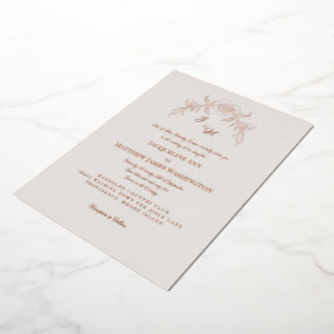 Simply Elegant Rose Gold Vintage II Foil Invitation