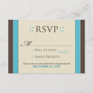 Simply Elegant RSVP Card (aqua/chocolate)