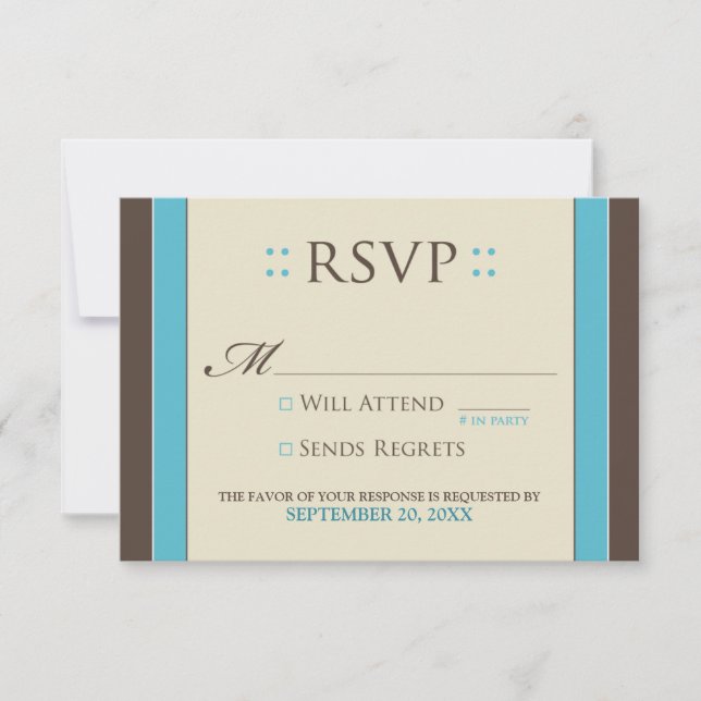 Simply Elegant RSVP Card (aqua/chocolate) (Front)