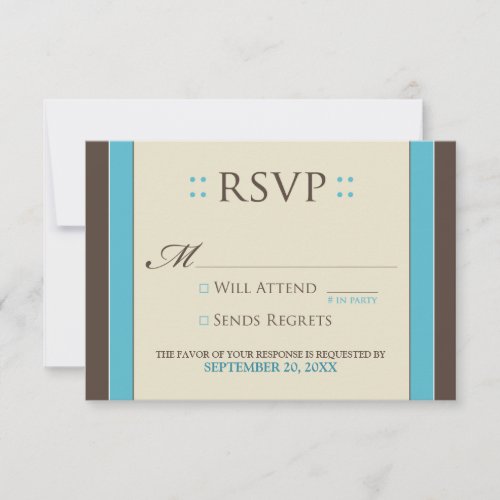 Simply Elegant RSVP Card (aqua/chocolate)