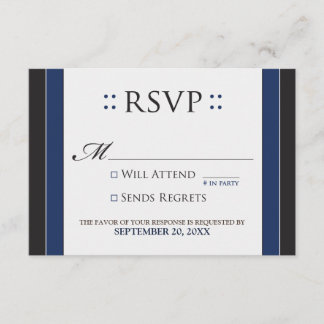 Simply Elegant RSVP Card (navy/black)