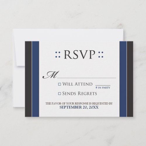 Simply Elegant RSVP Card (navy/black)