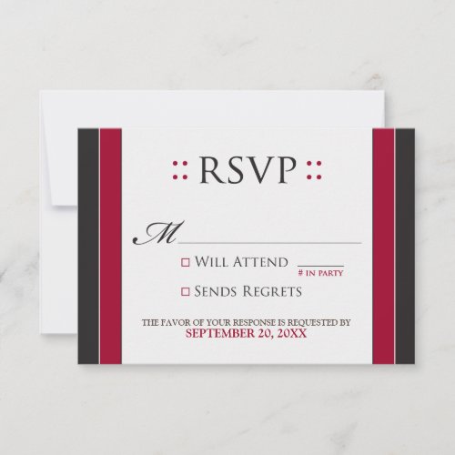 Simply Elegant RSVP Card (red/black)