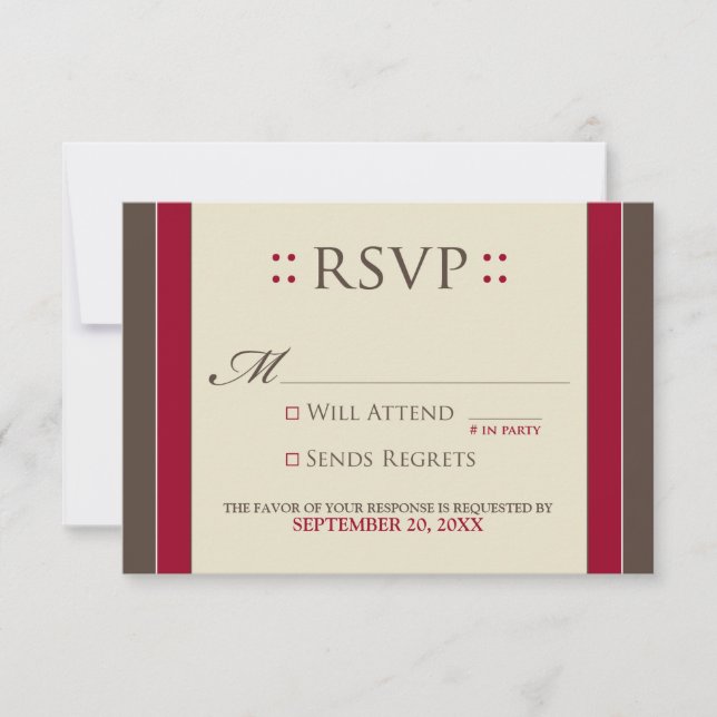 Simply Elegant RSVP Card (red/chocolate) (Front)